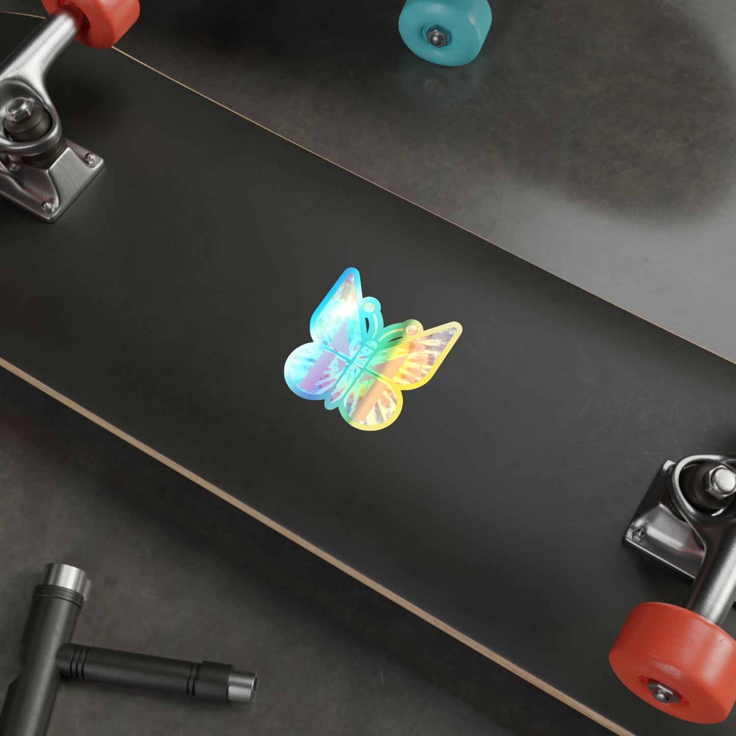 Holographic Tie-Dye Die-Cut Monarch Stickers (Klunderwear™️ by Munford)