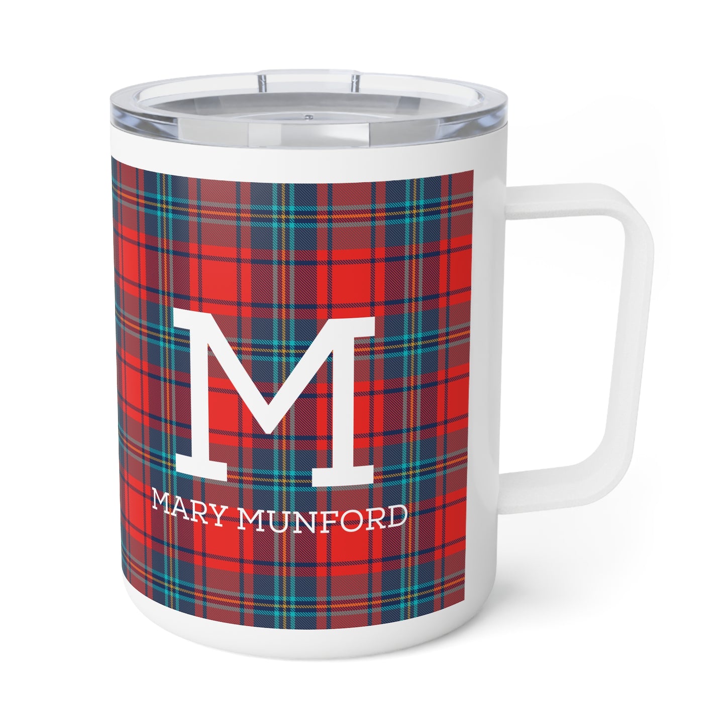 Munford Plaid Insulated Coffee Mug, 10oz